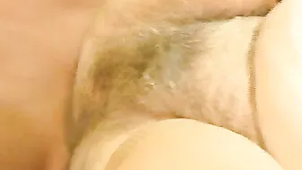 Fat unshaved grandma getting double penetrated