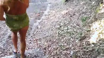 nippleringlover turned on MILF outdoor flashing pierced hooters pierced vagina Goddess