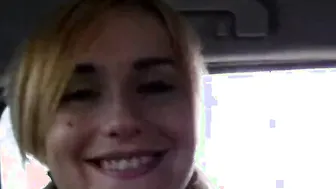 Blonde teenie Leyla Ebony fucking on a beach for a