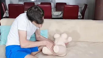 Stepmom Caught Stepson With SohimiDoll And Teaches Him How To