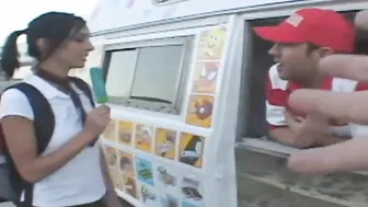 Ice cream maker sells ice cream to teenie into exchange
