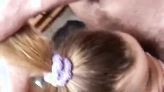 Blonde cunt with mouth with nice booty has amateur sex during home
