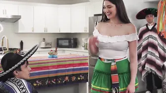 Big Titted 18 stepsis blown penis during snatch fucking by a perverted stepdad