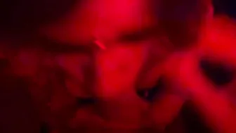 Blown a huge cock inside the club restroom