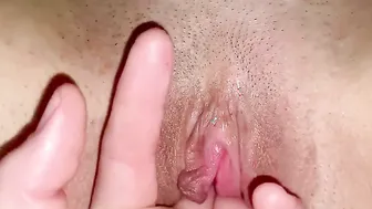 He licks her vulgar leaking twat and finger fucked her sweet asshole until she ejaculates rough - closeup