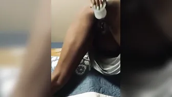 Black squirting inside hotel room