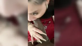 Super hoe blows big black cock point of view