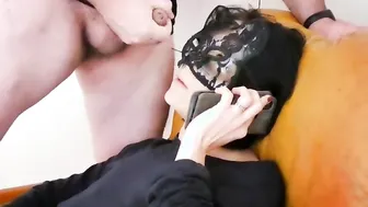 On the phone with her mother  Bj and gigantic facial 