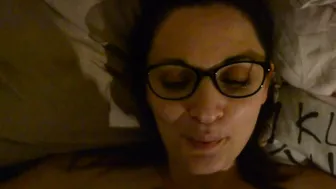 He cums on my face and glasses
