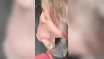 French Slutty Housewife Bukkake inside Porn Theater Part two