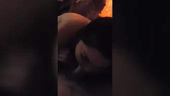 Hot thick Hispanic sucking off my Gigantic penis while she twerks her thick butt