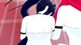 Threesomes Are Better In Animated Land - Three Way Sexual Adventure With Akeno & Rias