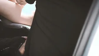 A voyeur catches us having fun inside the vehicle so I offer him a hand job Then I banged my cuckold hubby