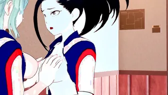 Lesbo Sex Yaoyorozu Momo and Toru Hagakure My Hero Academia Animated 3D