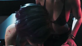 Cyberpunk 2077 Porno where Judy Alvarez and Panam Palmer fucks Freaky Trannys Penis - point of view Futa 3 way