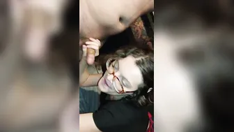Happy Hoe gulps down Big Dick