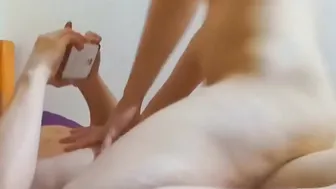 19 Yo Mouthfuck and SEXY cowgirl ride a gigantic penis