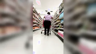 Older Little eastern lady long juicy VPL booty.