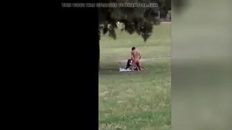 19 yo lovers fucks into outside park - public sex voyeur