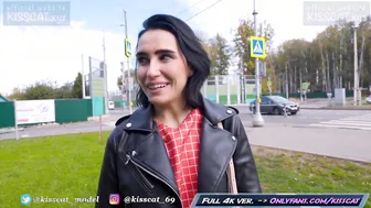 Public Pounded  Fellatio Russian Schoolgirl with Outdoor Agent