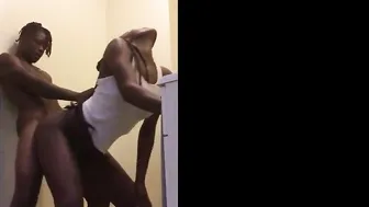 Black eighteen lovers having anal sex
