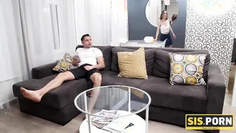 SIS.PORN. Perverted bro watches stepsister cleaning
