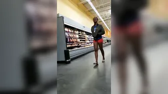 Wal-Mart Creep Shots african 19 yo with short shorts long toe