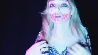 Bae Blonde on Halloween Party Undressing  Finger Fuck Twat