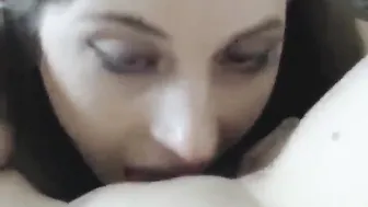 Lesbo twat licking with adorable and long eyes with adorable