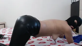 Strict Gf inside Leather Leggings Poses for the Camera