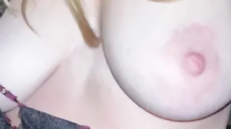 She brought herself to orgasm and I came on her hooters