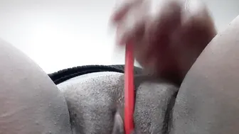 Using a pencil to rub my clitoris and cum