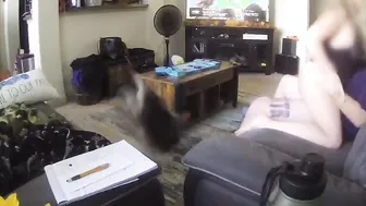 Husband watched me from the dog camera again.