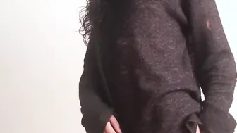Slender dude shyly shows off his penis