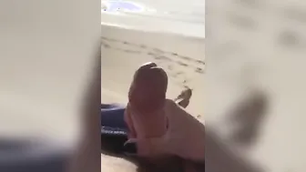 Cock Flash: A French beurette surprises me on the beach and ends up making me cum