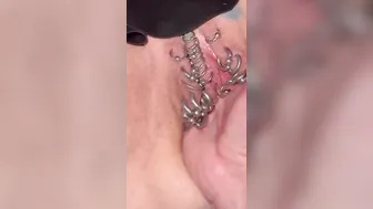 Pierced and tattoot vagina fisting