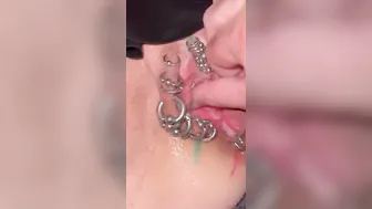 Pierced and tattoot vagina fisting