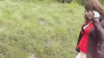 Nude inside outside. milf pee on train tracks and putting on lingerie near passing train. Golden Rain