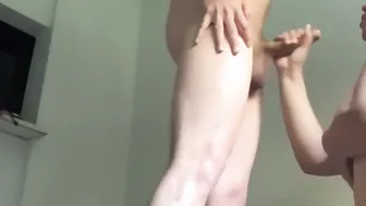 Beauty thick Hispanic blows and orgasms on gigantic cock