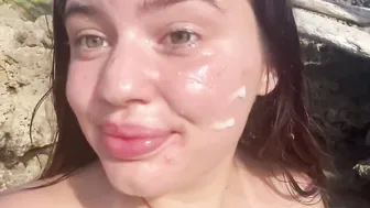 Cum walk on beach and through town
