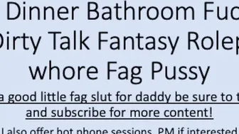 Dinner Turns To Restroom Fucking. Using my Boys cunt twat raw and deep.