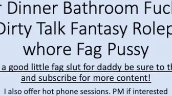 Dinner Turns To Restroom Fucking. Using my Boys cunt twat raw and deep.