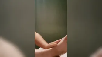Rubbing lotion on my toes