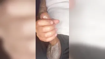 Jerking my huge cock til I cum