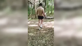 naked hiking and sucking off a gigantic penis