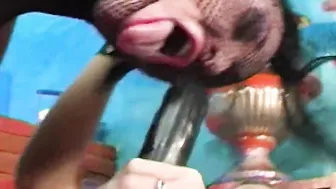 Strong desire: Female sub is nailed into the butt by