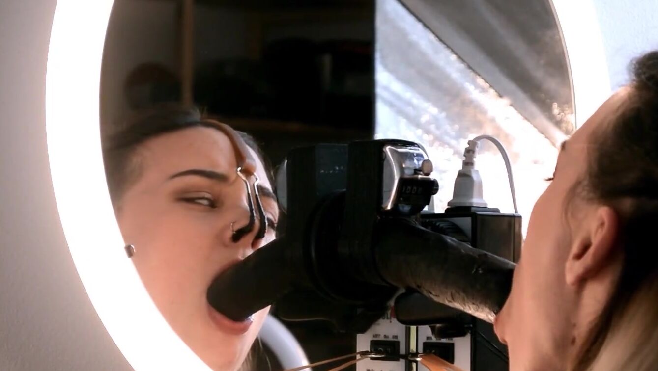 Deepthroat Nose Hook - AnaKatana's deep throat training set up: Hitachi, blinding lenses, nose hook,  inflatable ass plug 4kPorn.XXX