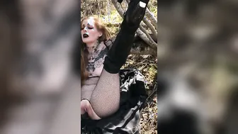 hoe bound to a tree