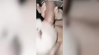Blowing strangers dick thru the hole