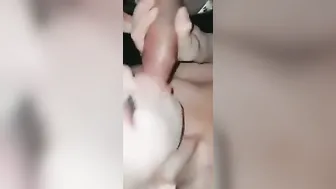 Blowing strangers dick thru the hole